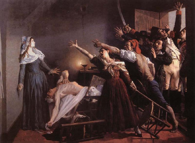 Weerts Jean Joseph l'Assassinat de Marat Sweden oil painting art